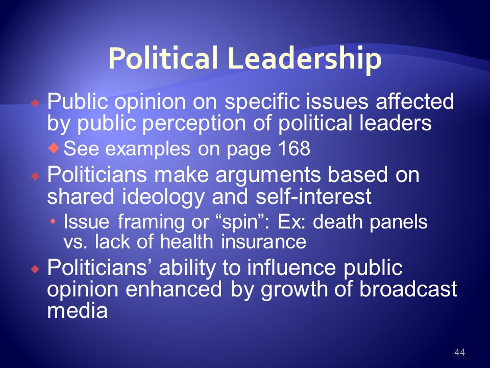 The influence of political leader by
